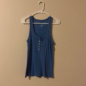 Aerie Henley Tank Top in Blue
